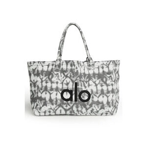 ALO YOGA Iconic Shopper Tote Bag Tie Dye Gray White